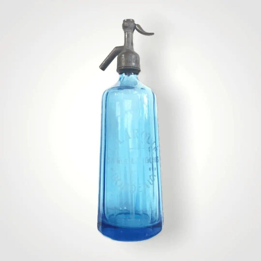 J. Larquie Bordeaux Vintage Blue Glass Soda Bottle - Persora