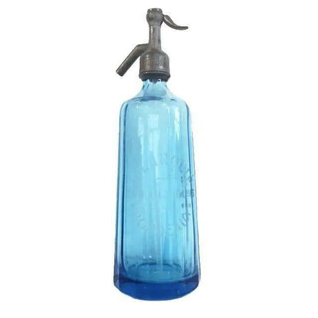 J. Larquie Bordeaux Vintage Blue Glass Soda Bottle.
