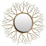 Large Gilded Gold Metal Tree Twigs Mirror.