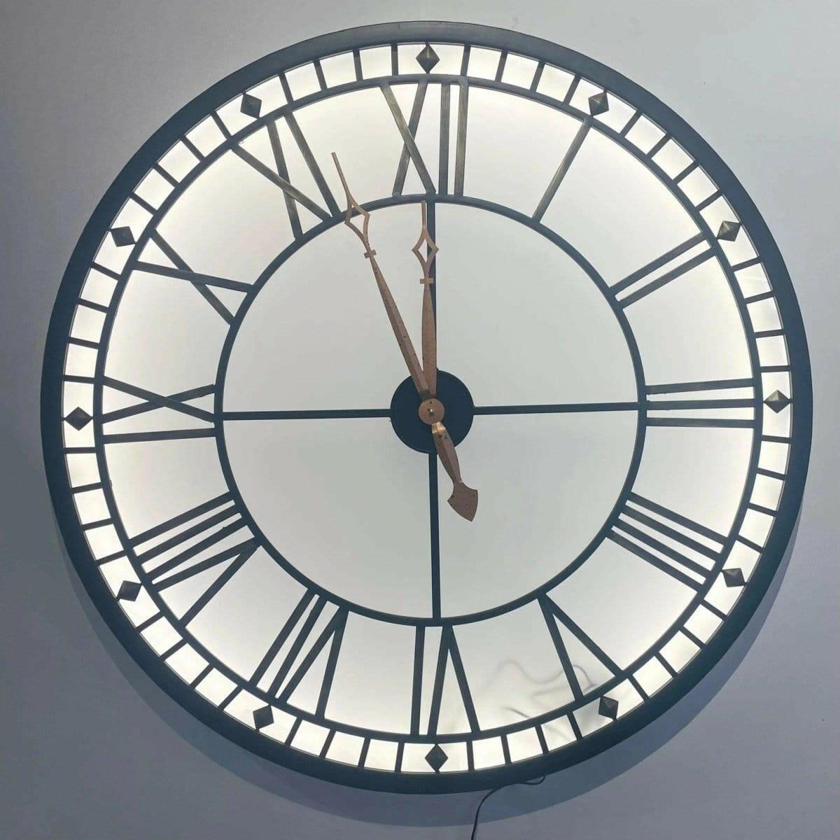 Large Light Up Roman Numeral Wall Clock.