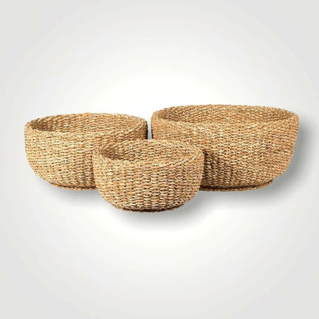 Large Round Woven Basket.