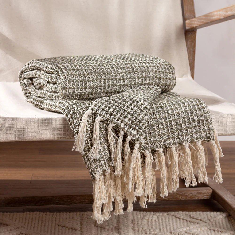 Lorne Throw in Lichen Green - Persora