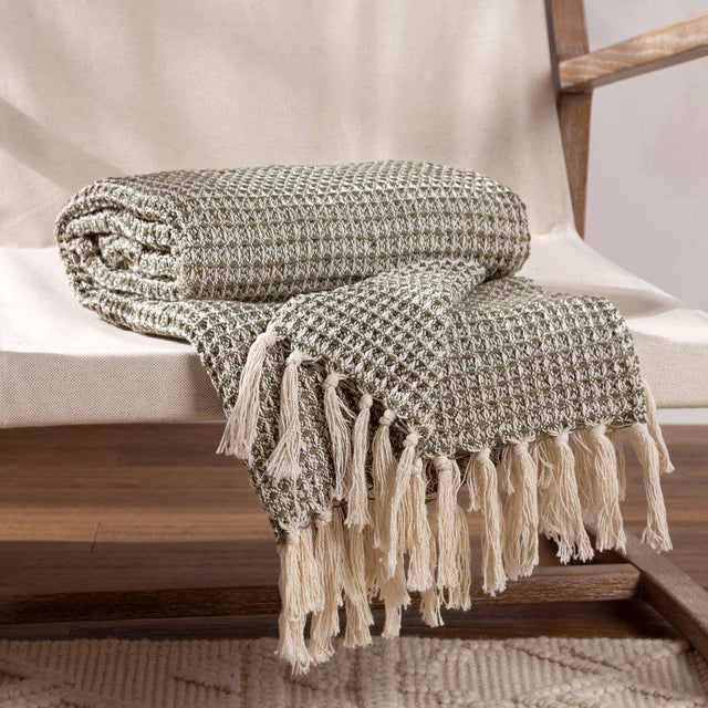 Lorne Throw in Lichen Green - Persora