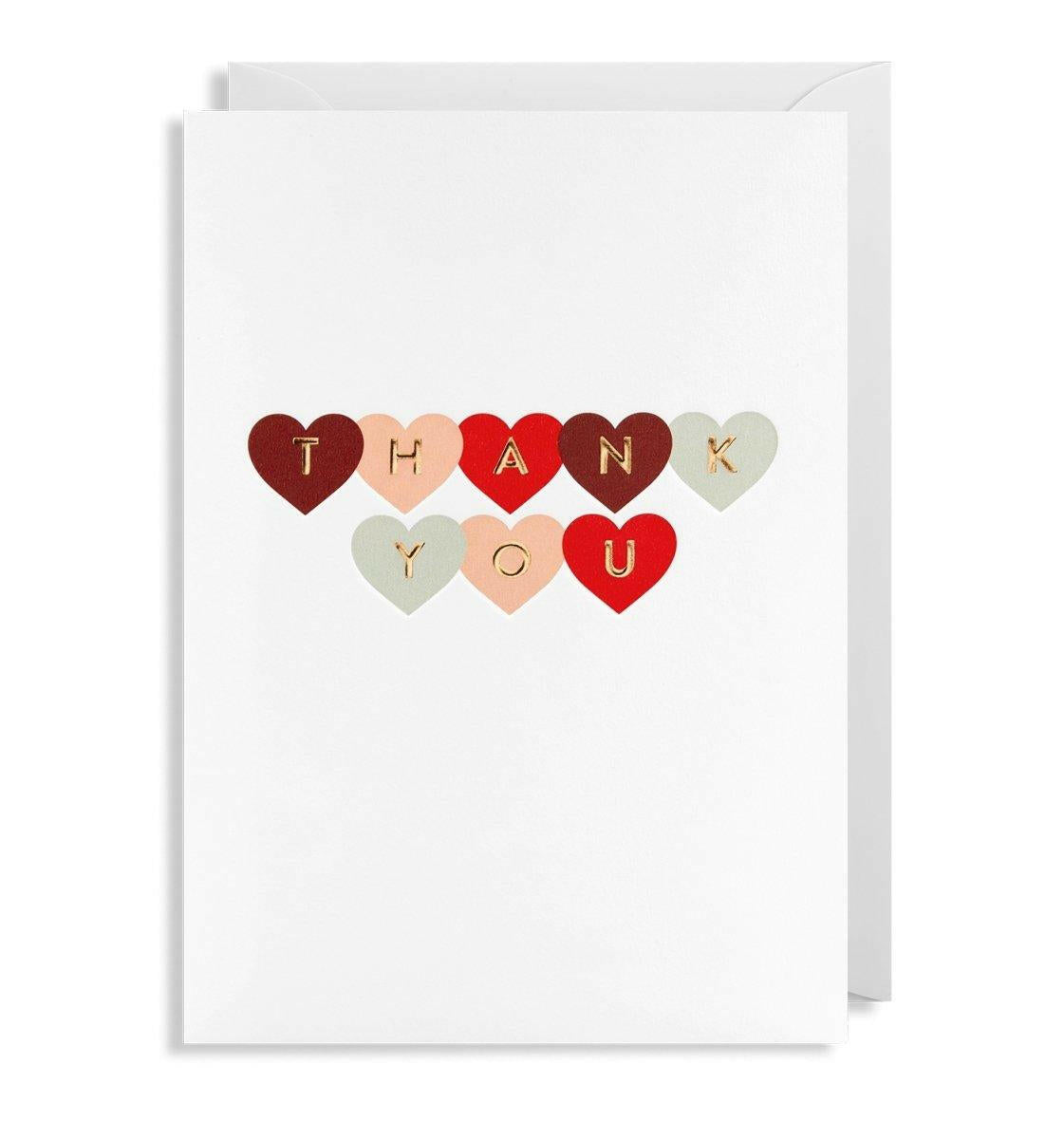 Love Hearts Thank You Greeting Card.