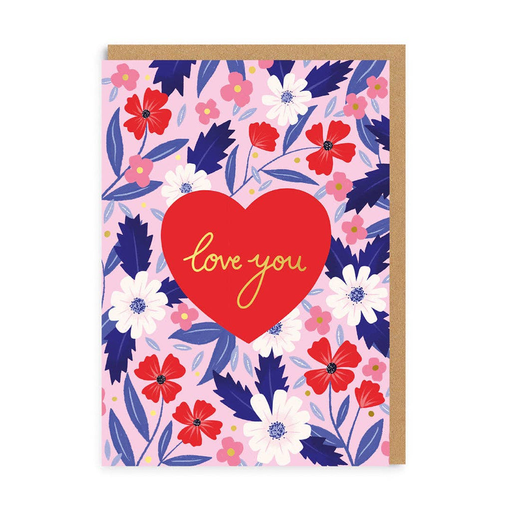 Love You floral Greeting Card - Persora