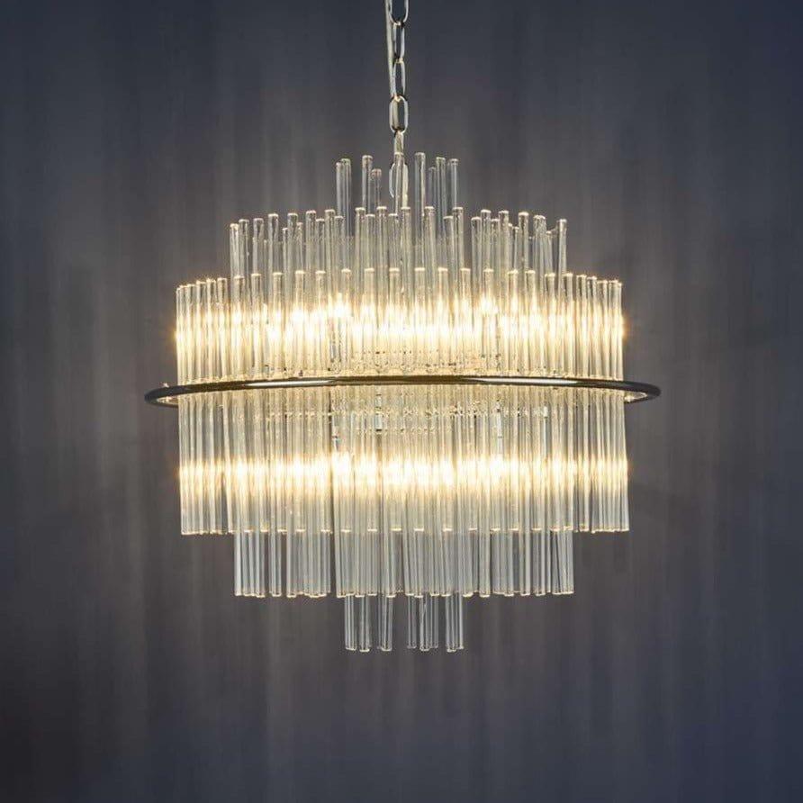 Lukas 13 Light Pendant Brushed Antique Gold And Clear Glass - Persora