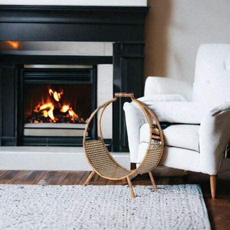 Metal Bamboo Style Log Holder.