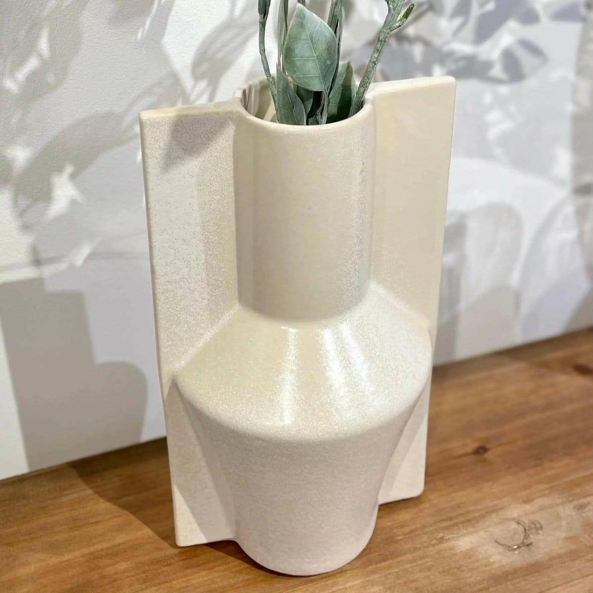 Mid Century Design White Vase.