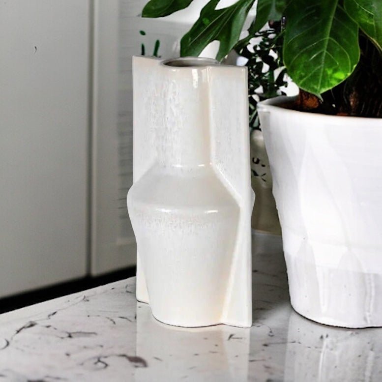 Mid Century Design White Vase - Persora