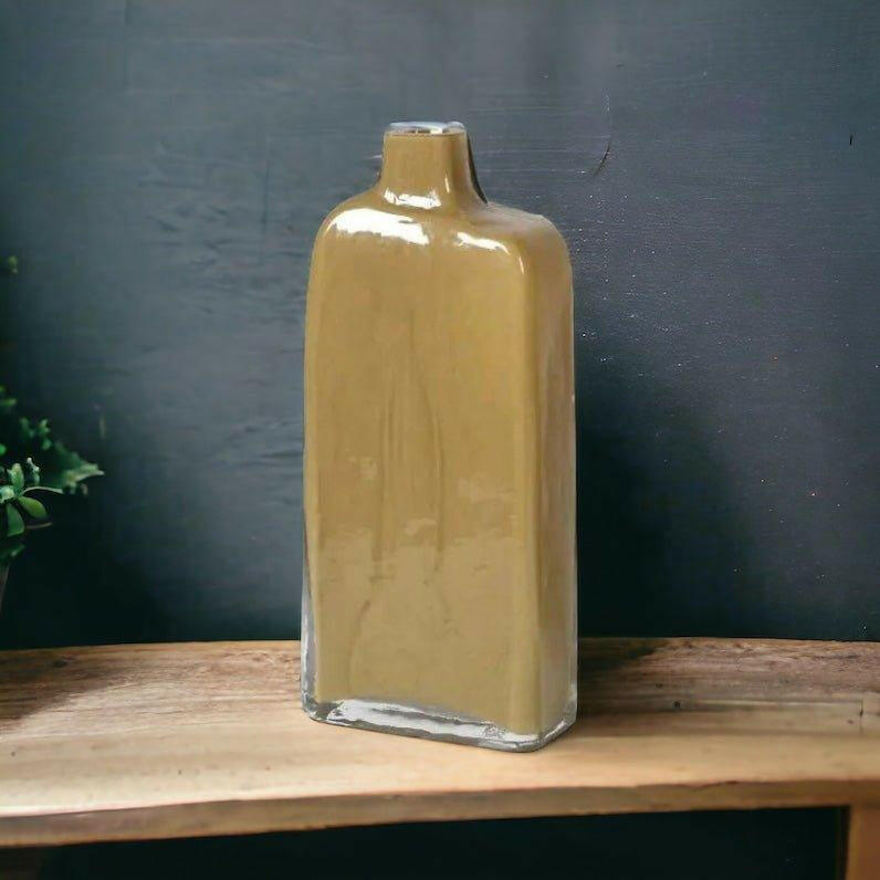 Mid Century Modern Glass Vase in Sand.