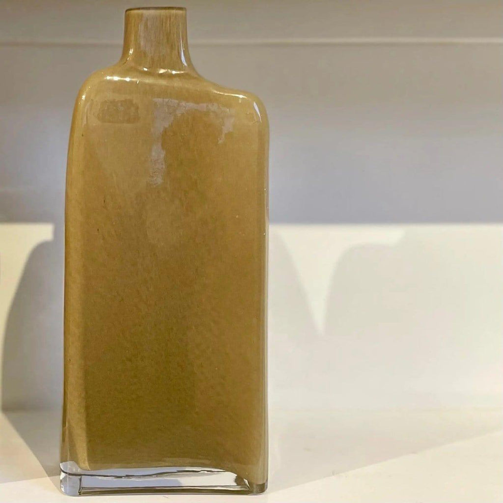 Mid Century Modern Glass Vase in Sand - Persora