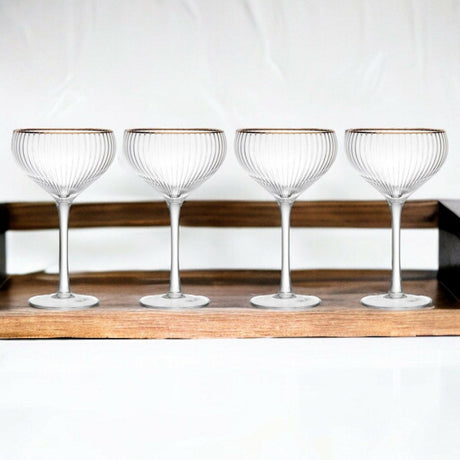 Mikasa Sorrento 4-Piece Crystal Coupe Glass Set, 350ml - Persora