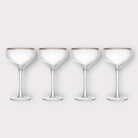 Mikasa Sorrento 4-Piece Crystal Coupe Glass Set, 350ml - Persora