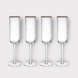 Mikasa Sorrento 4-Piece Crystal Flute Glass Set, 200ml - Persora