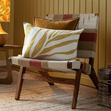 Mustard Bamboo Embroidered Cushion - Persora