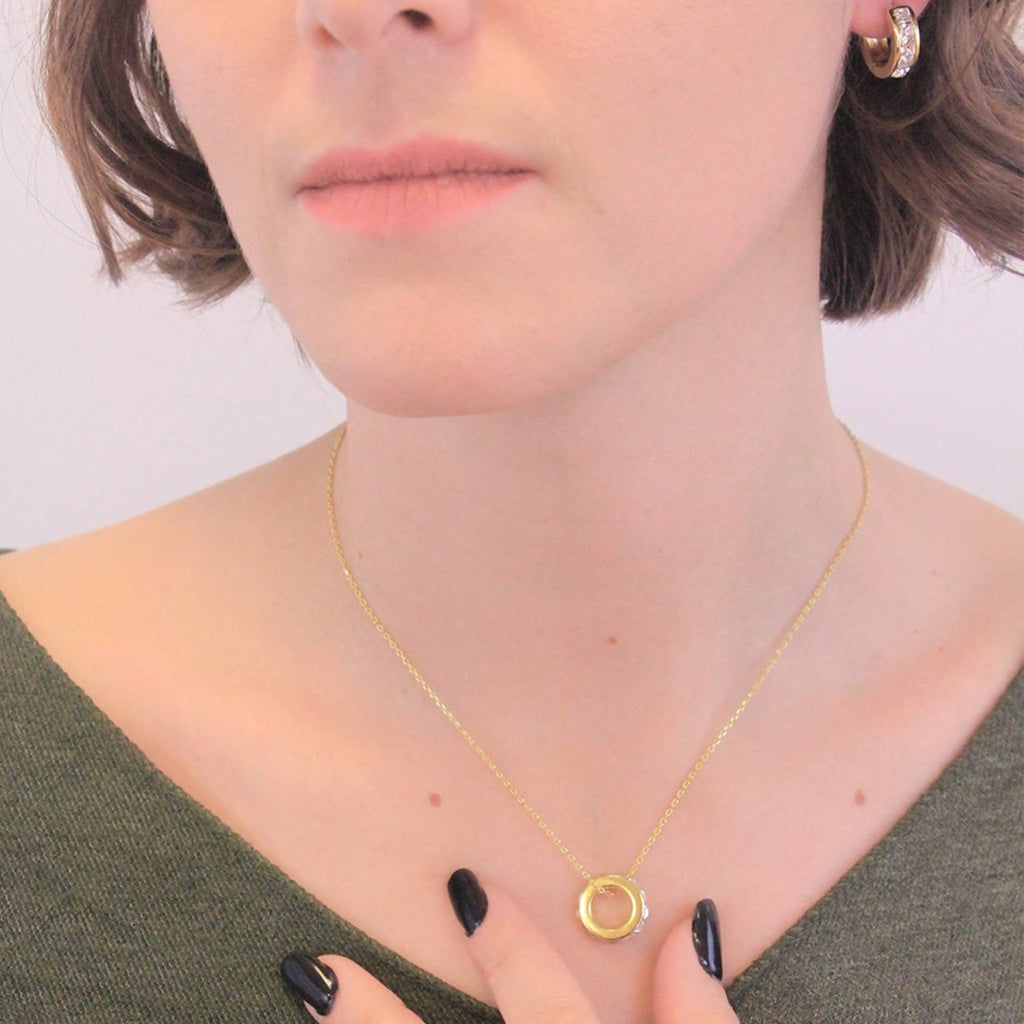 MYC Gold Crystal Pendant Necklace - Persora