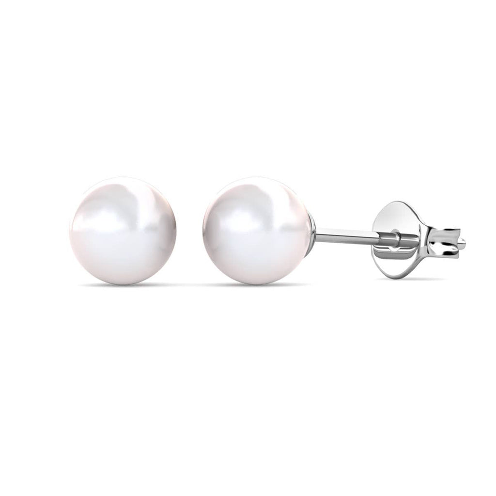 MYC-Paris - Full Moon Pearl Earrings - Silver and Crystal - Persora