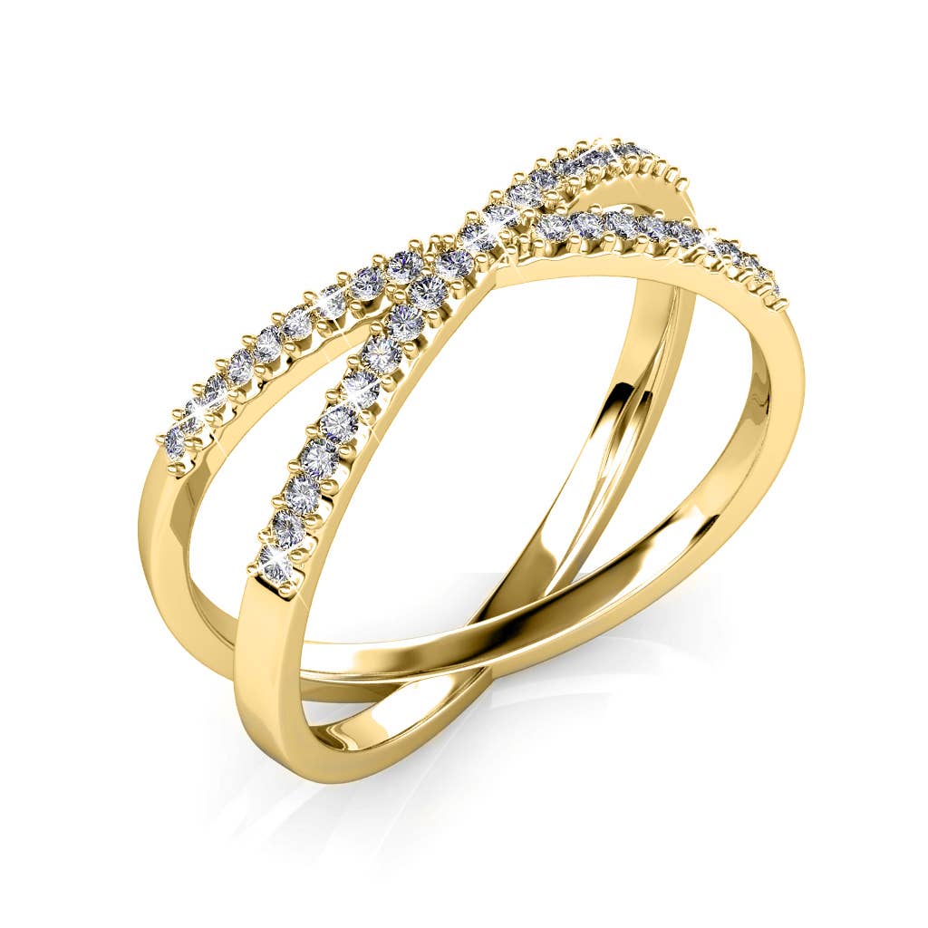 MYC Paris Gold and Crystal Ring Size 56 - Persora