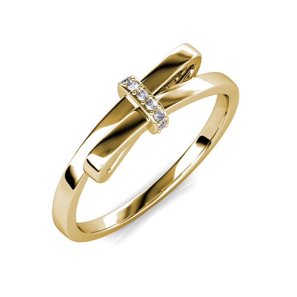 MYC Paris Gold Plated Bow Ring Size 54 - Persora