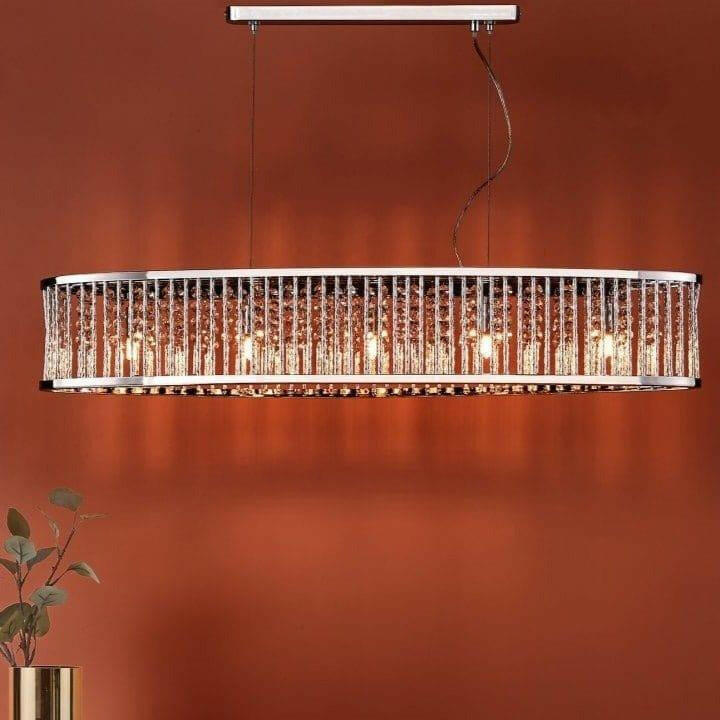 Nantes 5 Light Bar Pendant Polished Chrome Aluminium.