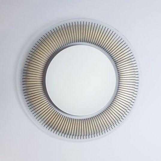 Neuss Round Mirror With Black/Gold Foil Detail 80cm - Persora
