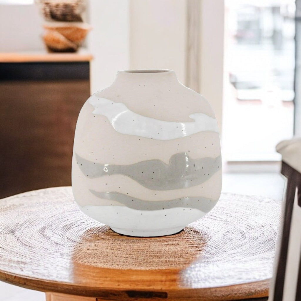 Neutral Drip Glaze Vase - Persora