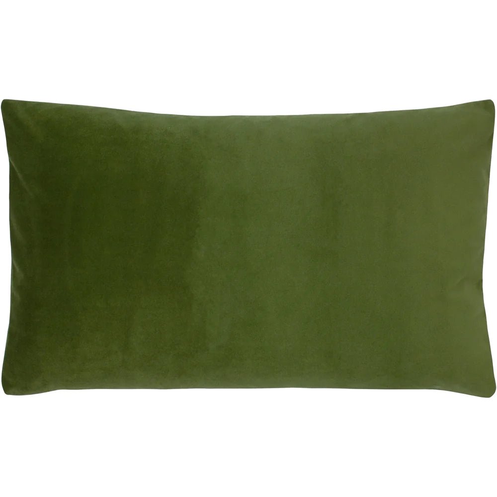 Olive Green Velvet Rectangular Cushion - Persora