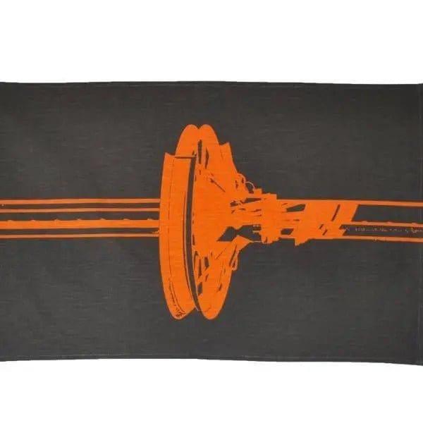 Orange and Dark Grey London Skyline 'Cog' Tea Towel by Unified Space - Persora