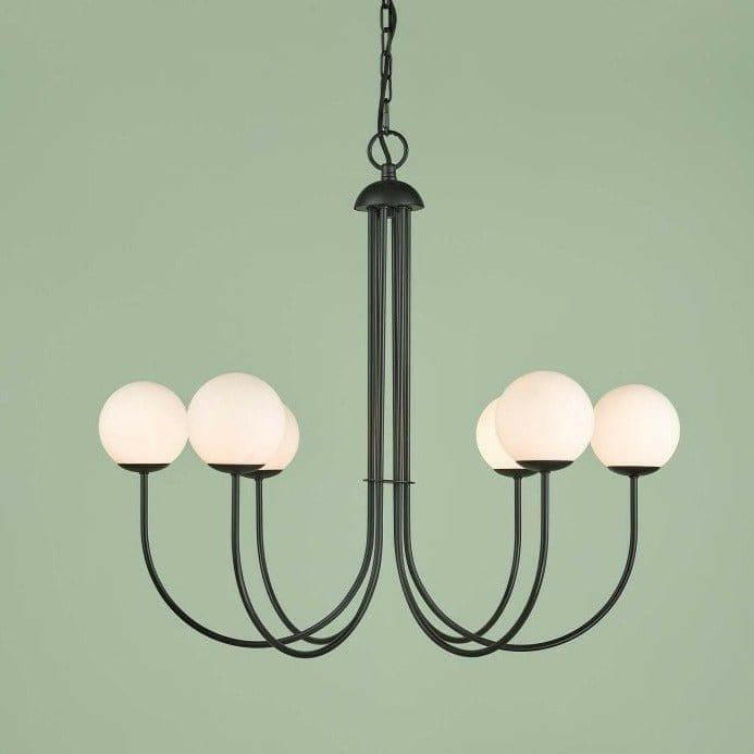 Ornella 6 Light Pendant Light in Black Iron.