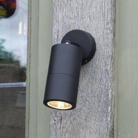 Ortega 1 Light Outdoor Wall Light in Black.