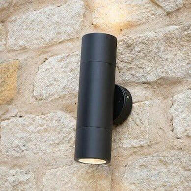 Ortega 2 Light Outdoor Wall Light in Black.