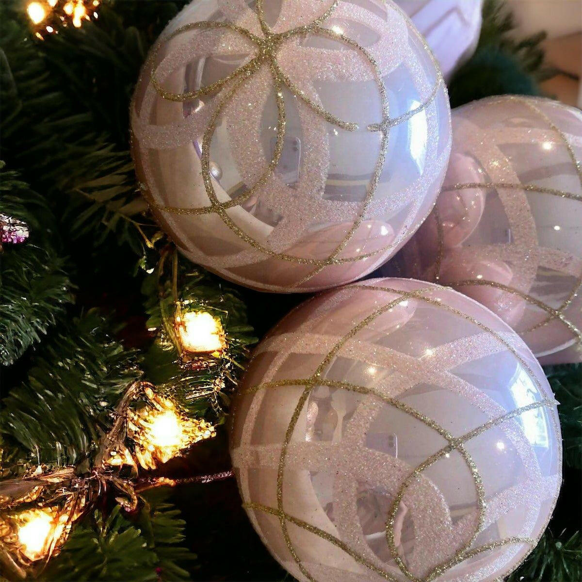 Pale Pink and Gold Cross Bauble.