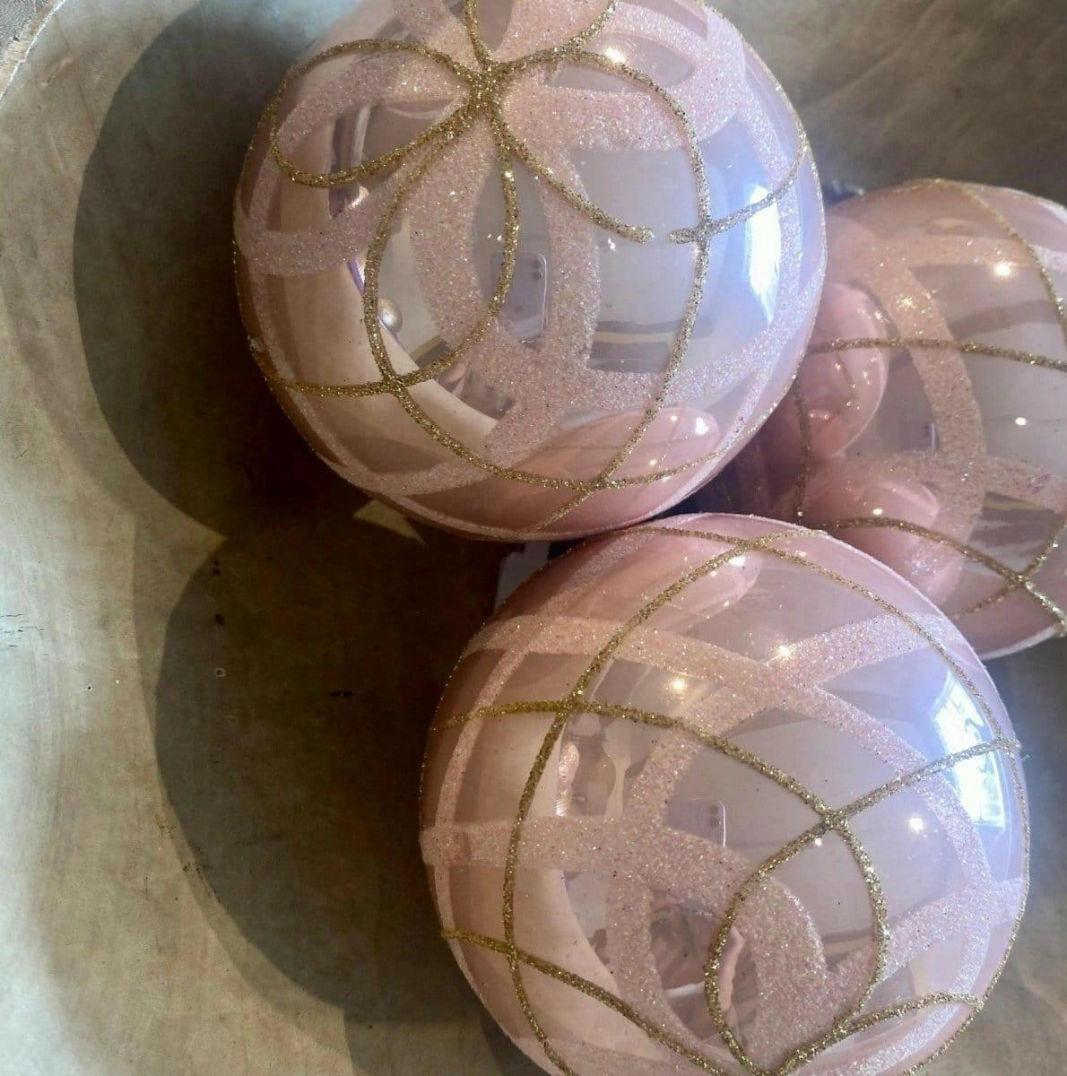 Pale Pink and Gold Cross Bauble.