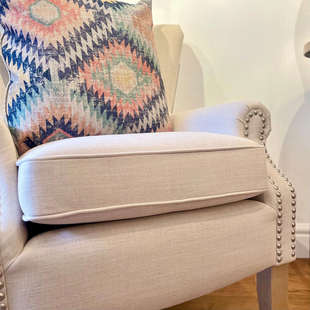 Cream Studded Arm Chair - Persora