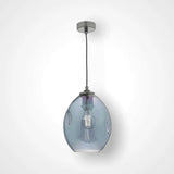 Rogan 1lt Pendant Black & Iridised Glass.