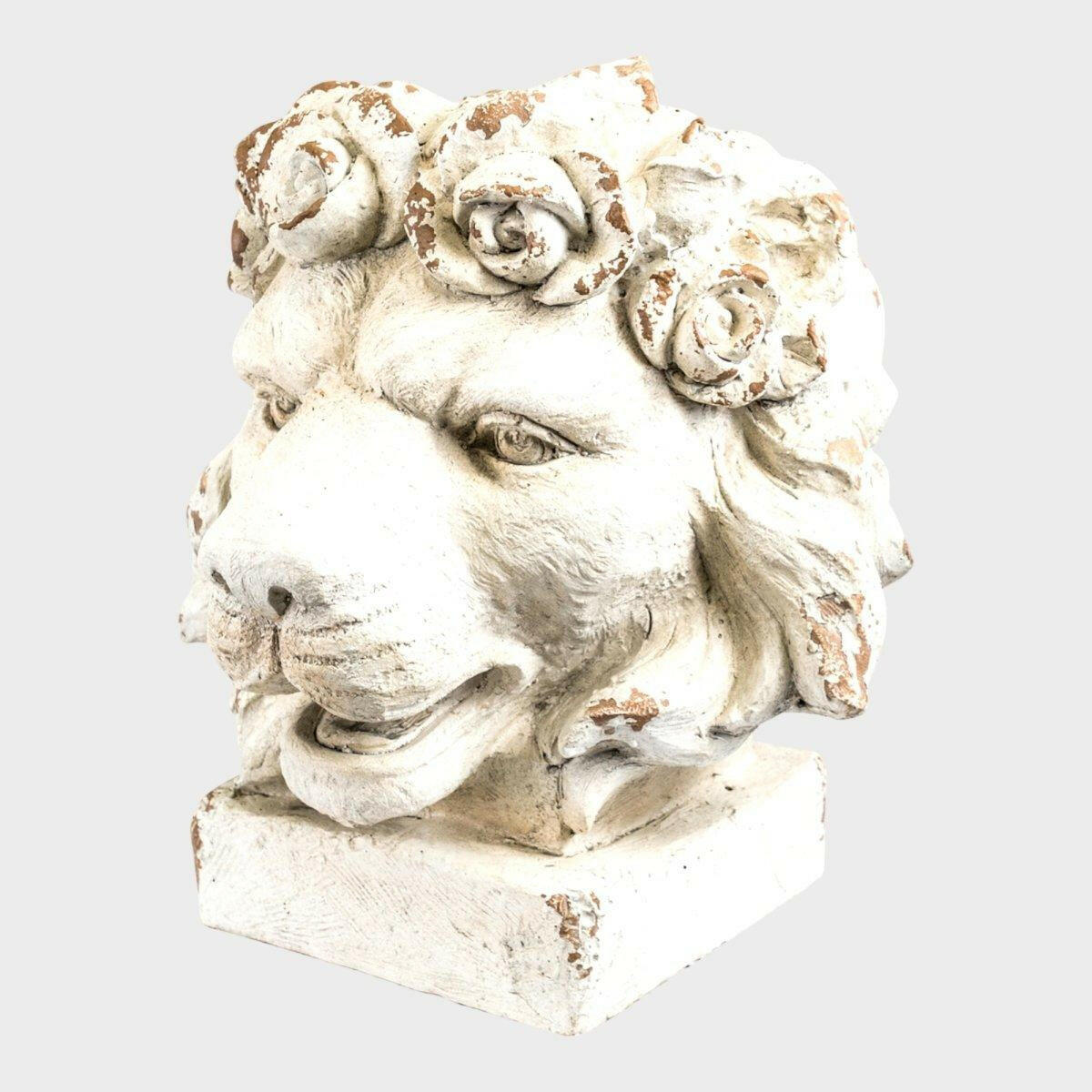 Rustic Stone Effect Lion Head Planter.