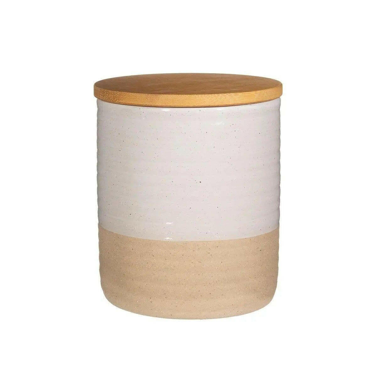 Rustic White Storage Jar.