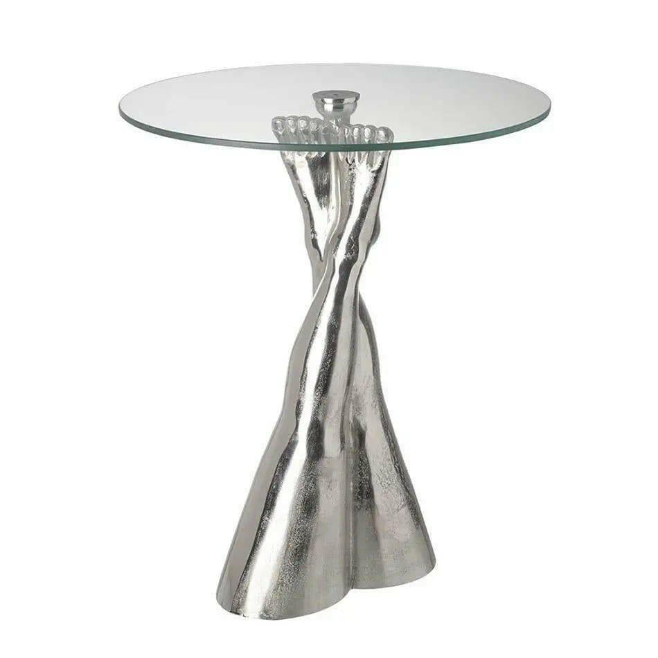 Silver Crossed Leg Side Table.