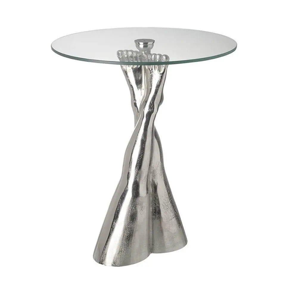 Silver Crossed Leg Side Table - Persora