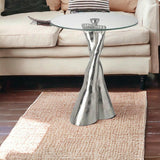 Silver Crossed Leg Side Table.