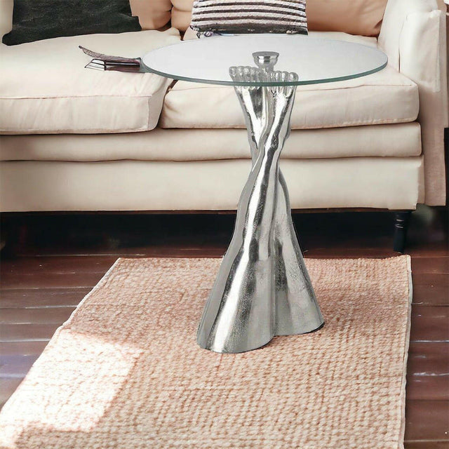 Silver Crossed Leg Side Table.