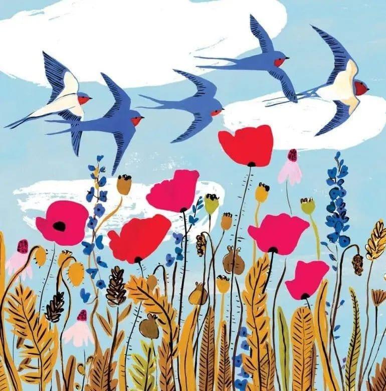 Summer Swallows Print by Louise Cunningham - Persora