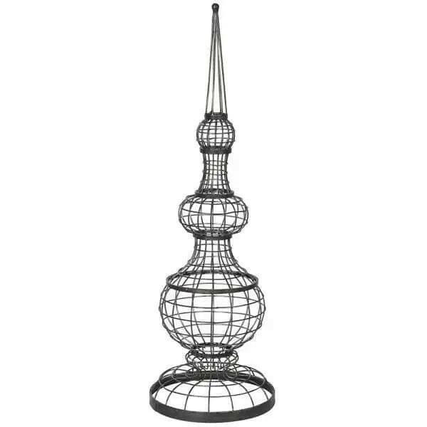 Tall Distressed Wire Finial Decoration.