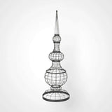 Tall Distressed Wire Finial Decoration.
