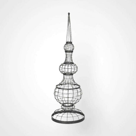 Tall Distressed Wire Finial Decoration.
