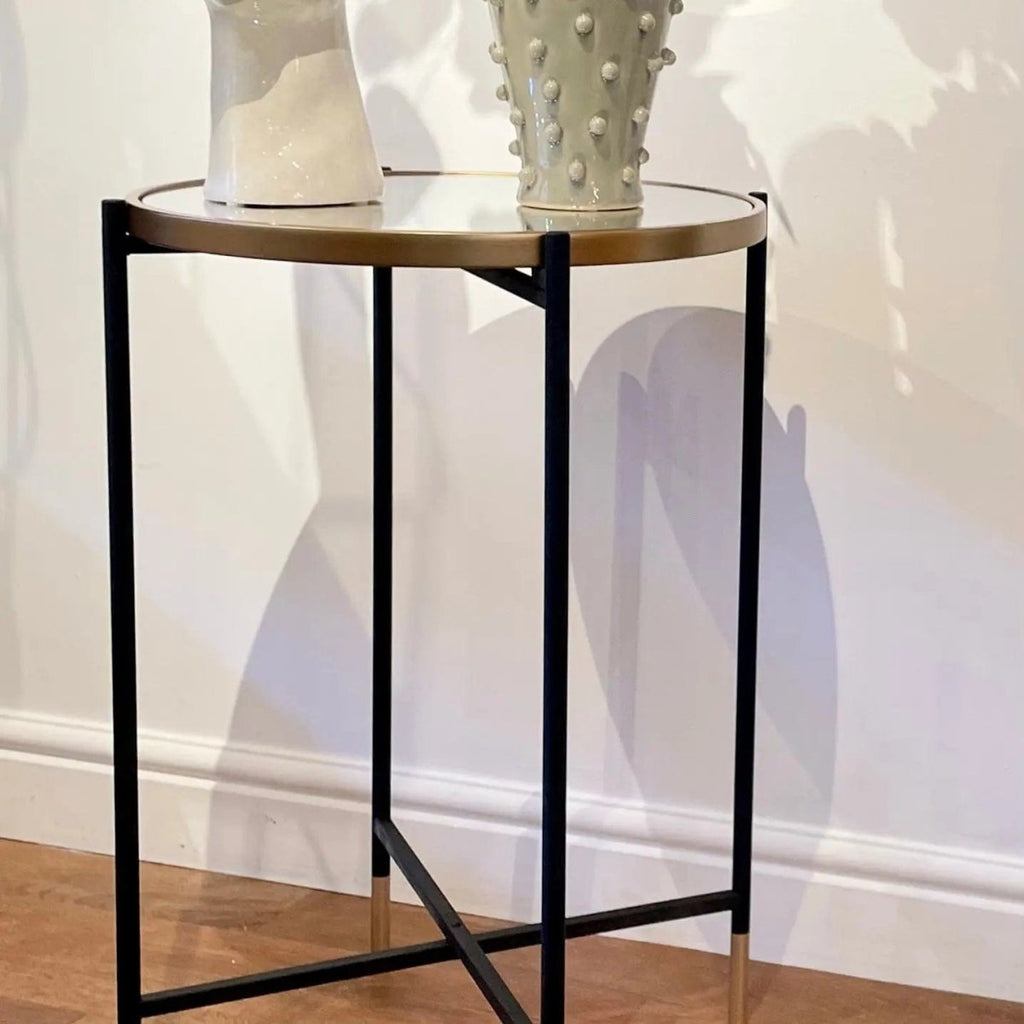 Tall Mirror Topped Side Table - Persora