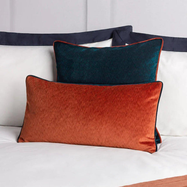 Teal Blue Velvet Square Cushion - Persora