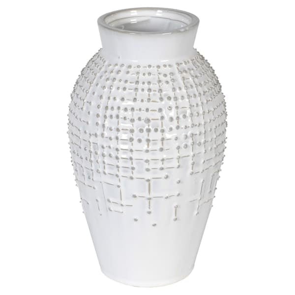 Textured Off White Vase - Persora