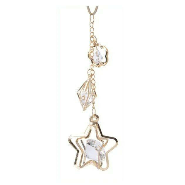 Vintage Gold Metal Crystal Bauble with Stars.