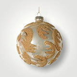 White and Gold Beaded Bauble.